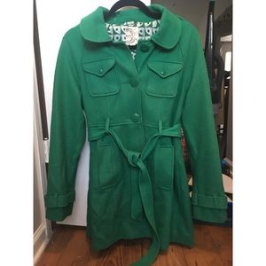 Green Tulle Pea Coat